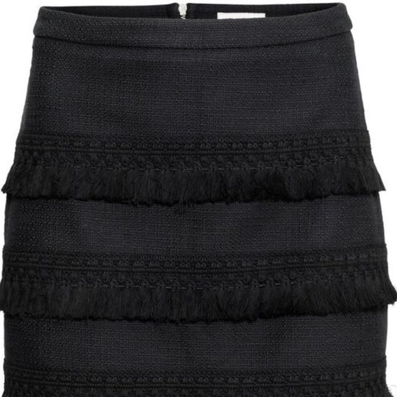 NWT Black Pencil Skirt with Tassel Trim Size 4 - Picture 3 of 5